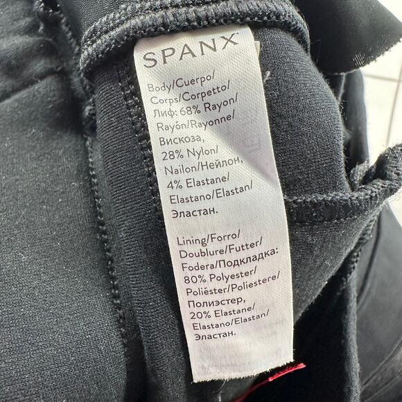 Spanx Pants Womens Medium Petite Black Ponte Flare Targeted Compression Smooth - Picture 5 of 12